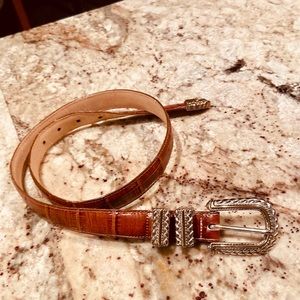 BRIGHTON. 36” brown leather belt